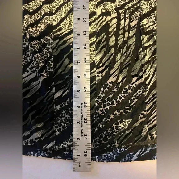 CHICOS Black Silver Animal Print Velvet Burnout Tunic Duster Top|2/M whimsigoth - Picture 9 of 14